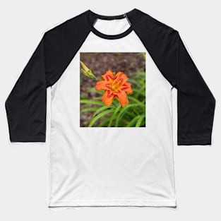 Orange Lily and Bud Photographic Image Baseball T-Shirt